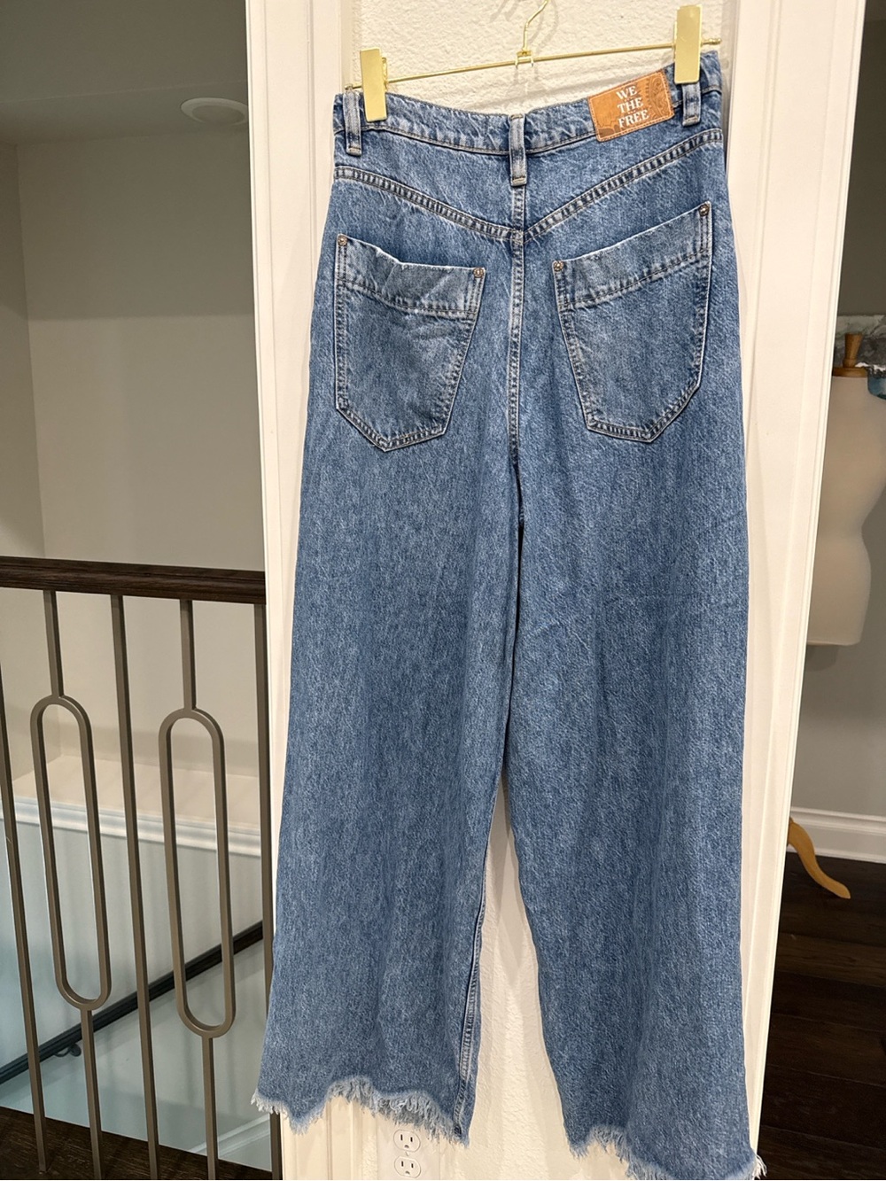 Free People We The Free Lyocell Wide Leg Palazzo Jeans 27 Raw Hem - Picture 5 of 5
